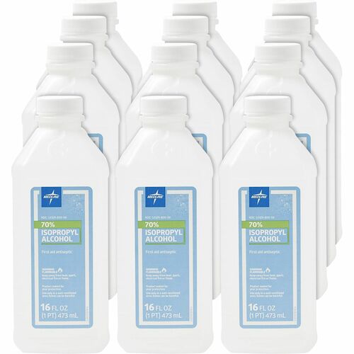 Medline  Rubbing Alcohol, Isopropyl, 70%, 16oz, 12/CT, Clear