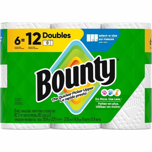 Procter & Gamble Commercial  Paper Towels,Bounty,Select-A-Size,Double,82/RL,6RL/CT,WE