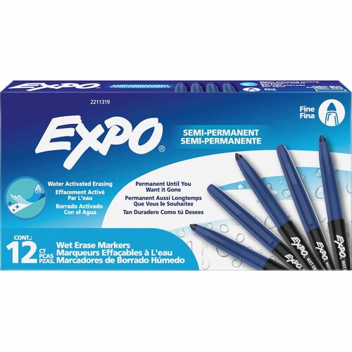Newell Brands  Markers,Wet-Erase,Fine Tip,Blue