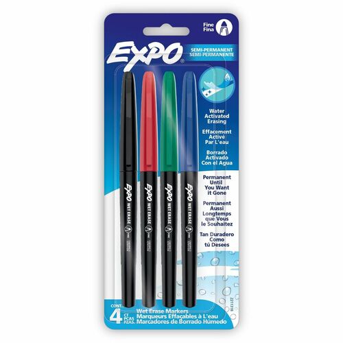 Newell Brands  Markers,Wet-Erase,Fine Tip,4/PK,Assorted