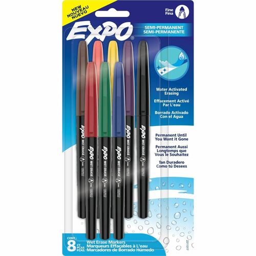 Newell Brands  Markers,Wet-Erase,Fine Tip,8/PK,Assorted
