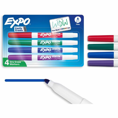 Newell Brands  Dry-erase Markers, Fine Point, Nontoxic, 4/PK, Assorted