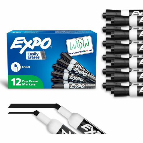 Newell Brands  Dry-erase Markers,Chisel Point,Nontoxic,1 DZ, Black