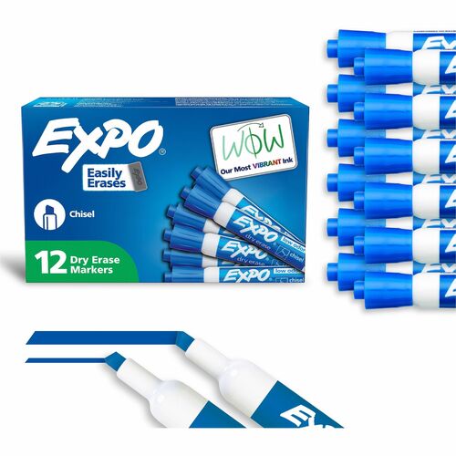 Newell Brands  Dry-erase Markers,Chisel Point,Nontoxic,1 DZ, Blue