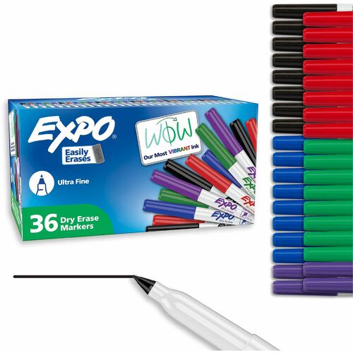 Newell Brands  Dry-Erase Markers, Ultra Fine, Low-Odor, 36/PK, Ast