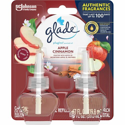 S.C. JOHNSON & SON, INC  Air Freshener Refill,f/GladePlugIn,AppleCinn,1.34oz,2PK,6/CT