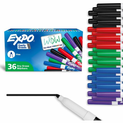 Newell Brands  Dry-erase Markers, Fine Point, Nontoxic, 36/PK, Assorted