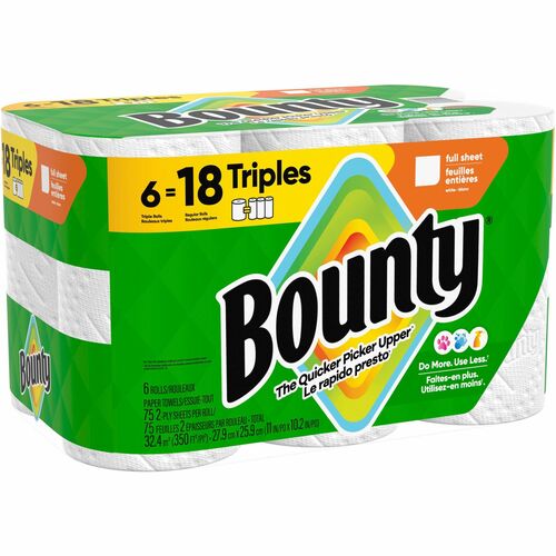 Procter & Gamble Commercial  Paper Towels,Bounty,Select-A-Size,Triple,75/RL,6RL/CT,WE