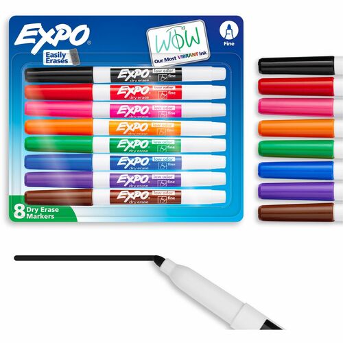 Newell Brands  Dry-erase Markers, Fine Point, Nontoxic, 8/ST, Assorted