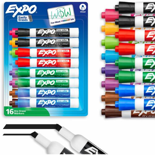 Newell Brands  Dry-erase Markers,Chisel Point,Nontoxic,16/ST,Assorted