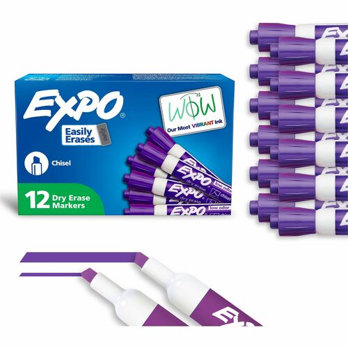 Newell Brands  Dry Erase Marker, Low Odor, Chisel Tip, Purple