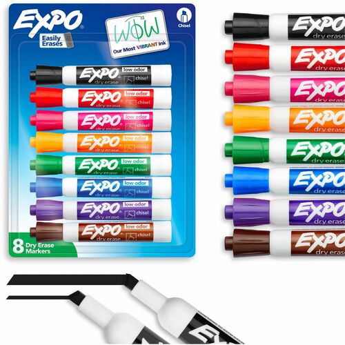 Newell Brands  Dry-erase Markers, Chisel Point, Nontoxic, 8/PK, Assorted