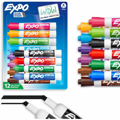 Newell Brands  Dry-erase Markers,Chisel Point,Nontoxic,12/ST,Assorted