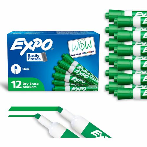 Newell Brands  Dry-erase Markers,Chisel Point,Nontoxic,1 DZ, Green