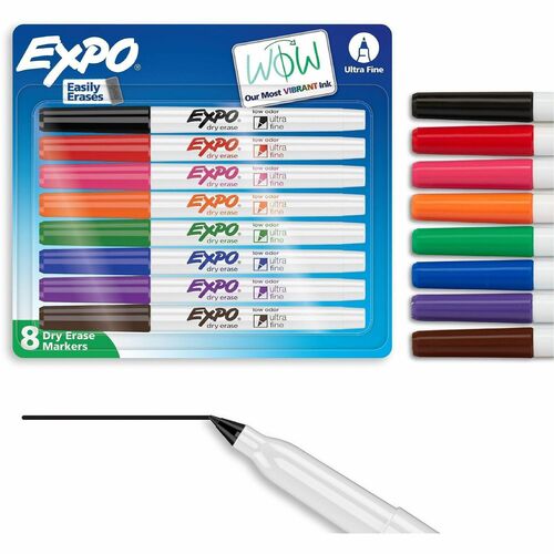 Newell Brands  Dry-Erase Markers,Ultra Fine,Nontoxic,8/ST,AST