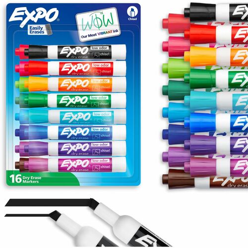 Newell Brands  Dry-erase Markers, Chisel Point, Nontoxic, 16/ST, Assorted