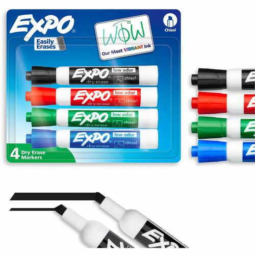 Newell Brands  Dry-erase Markers,Chisel Point,Nontoxic,4/ST,Assorted