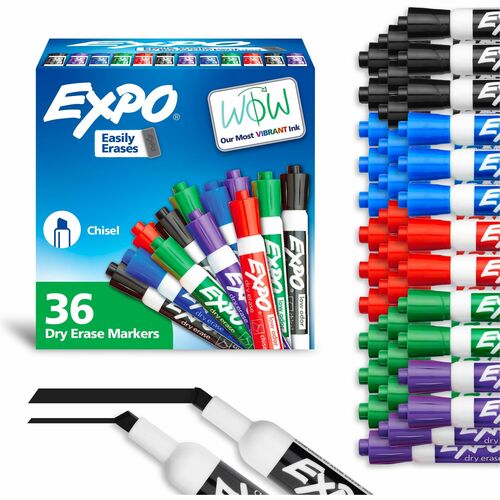 Newell Brands  Dry-erase Markers, Chisel Point, Nontoxic, 36/PK, Assorted