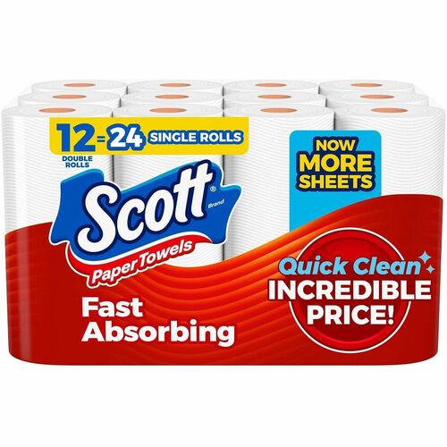 Kimberly-Clark Professional  Paper Towels,Double Roll,108/RL,12RL/PK,White