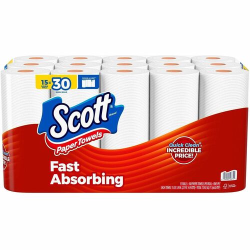 Kimberly-Clark Professional  Paper Towels,Double Roll,108/RL,15RL/PK,White