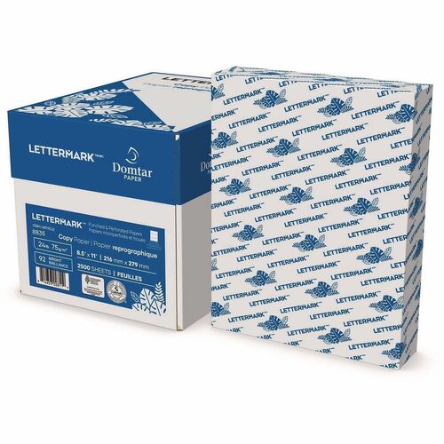Domtar  Custom Cut-Sheet Copy Paper, 92 Bright, Micro-Perforated Every 3.66", 24 lb Bond Weight, 8.5 x 11, White, 500/Ream-DMR8835