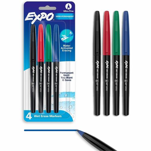 Newell Brands  Marker, Wet-Erase, Expo, Fine Point, 4/PK, AST