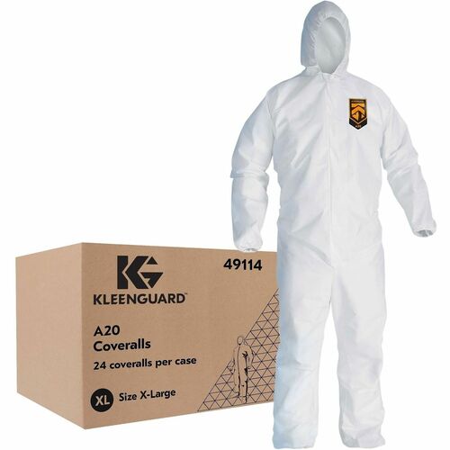 Ansell Healthcare Products  Coveralls,Zipper,Elastic Hood/Back/Wrist/Ankle,XL,24/CT,WE