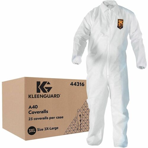 Ansell Healthcare Products  Coveralls,A40,ZipperFront,ElasticAnkles/Wrists,3X,25/Ct,WE