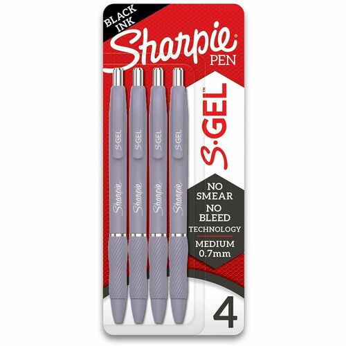 Newell Brands  Sharpie Pen, Gel, 0.7mm, 4/PK, Black Ink/Icy Violet Barrel