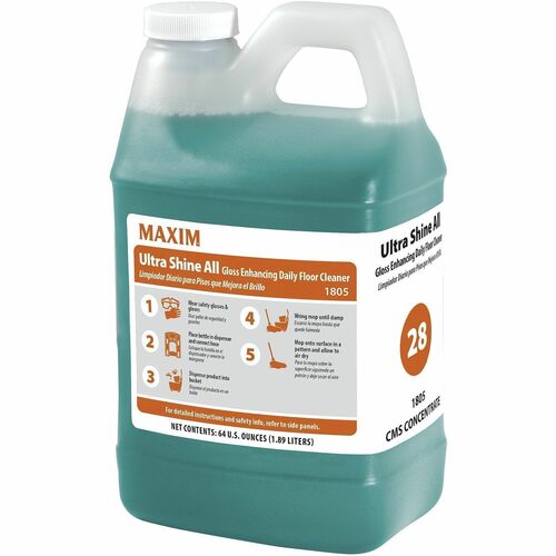 Midlab Inc  Floor Cleaner, Protectant, 2-in-1, Neutral, 4/CT, White