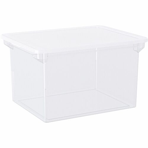 Storex Industries Corporation  File Tote,w/Clear Lid,Letter/Legal,14"x18-1/3"x10-1/2",Clear