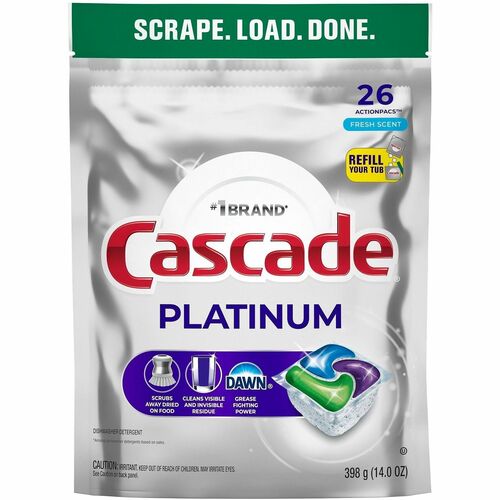 Procter & Gamble Commercial  Detergent,f/Dishwasher,Platinum,ActionPac,26 Pods,w/Dawn,SR