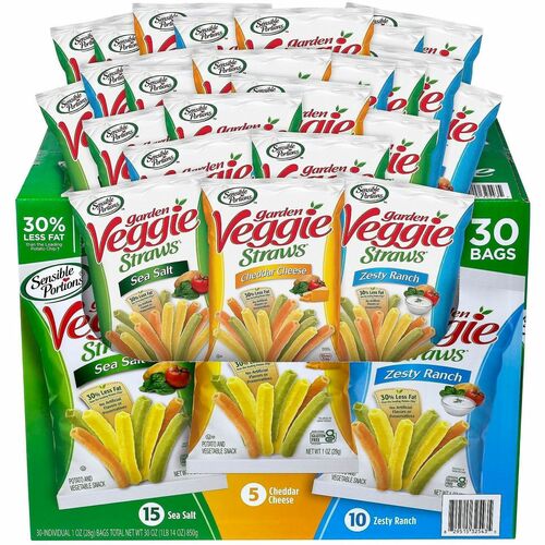 Green Rabbit  Snack Box,Veggie Straws,Sensible Portions,Lower Fat,30/CT,MI-GRR22000413