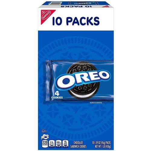 Mondelez International  Sandwich Cookies,Chocolate,Vanilla Creme,10/BX,Multi