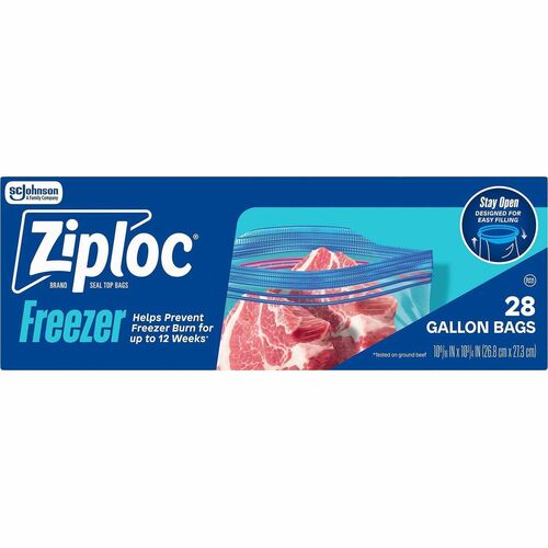 S.C. JOHNSON & SON, INC  Freezer Bags, Stand-Up, 1 Gallon, 10-9/16"x10-3/4",28/BX, CL