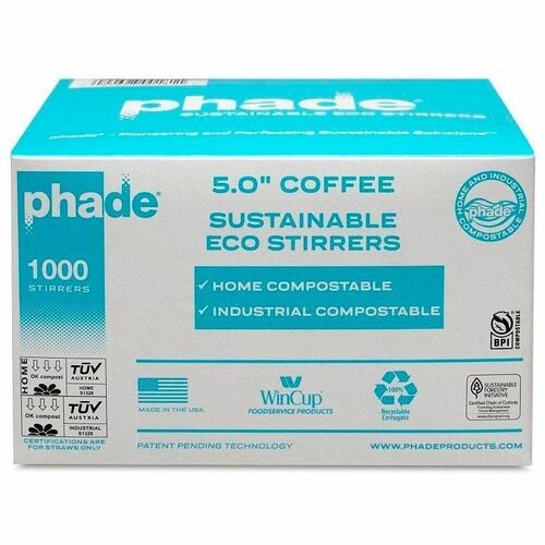 Wincup  Stirrers,Compost.,Hot Bev.,5",1000/BX,Caribbean Blue