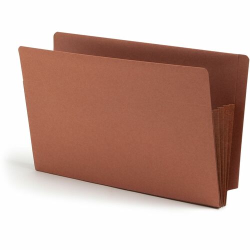 Smead  File Pockets, End Tab, 3-1/2" Exp, Legal, 10/BX, Red