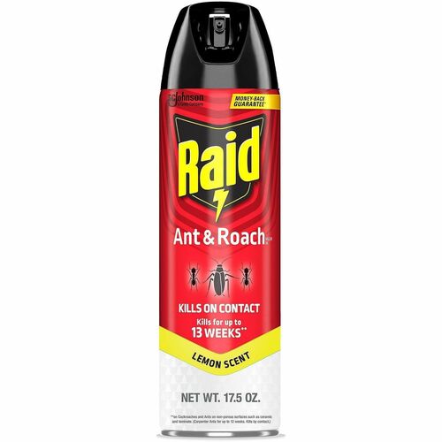 S.C. JOHNSON & SON, INC  Ant/Roach Spray,On-Contact&Residual,Lemon Scent,17.05oz,Red