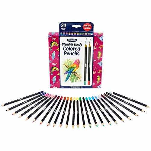Crayola  Colored Pencils,Blending&Shading,Gel Core,Vibrant,24/PK,AST