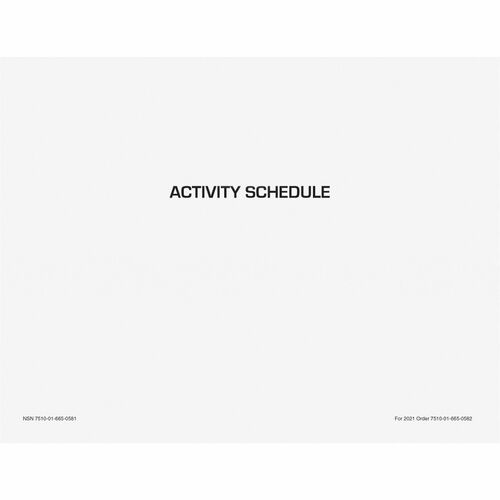 Unicor Customer Service Ctr  Activity Schedule, Flip Style, Mthly, 8-1/2"x11", 10/PK, WE