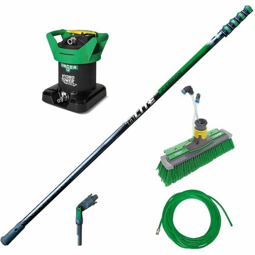 Unger  Cleaner Kit,f/Outdoor Glass,Deionizing,Extending,20' Pole,GY