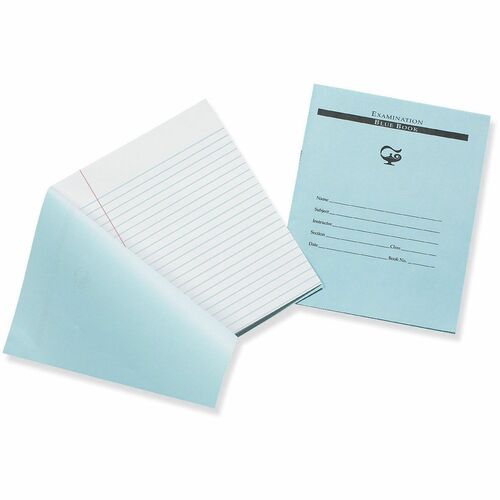 Dixon Ticonderoga Company  Exam Books,3/8" Ruled,8-Page,Sulphite Bond,7"x8-1/2",Blue