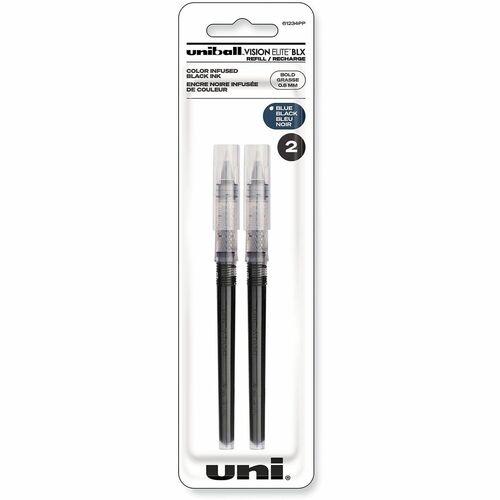 uni-ball Corporation  Elite Vision Uniball Refill,0.8mm,Waterproof,2/PK,Blue/Black