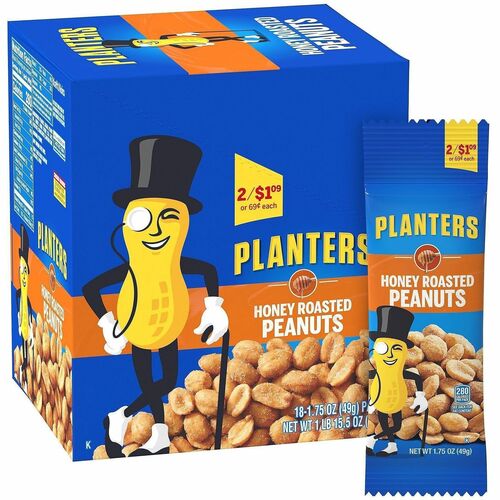 Green Rabbit  Nuts,Peanuts,Honey Roasted,Salted,Snack Packs,18/CT,Multi-GRR20900625