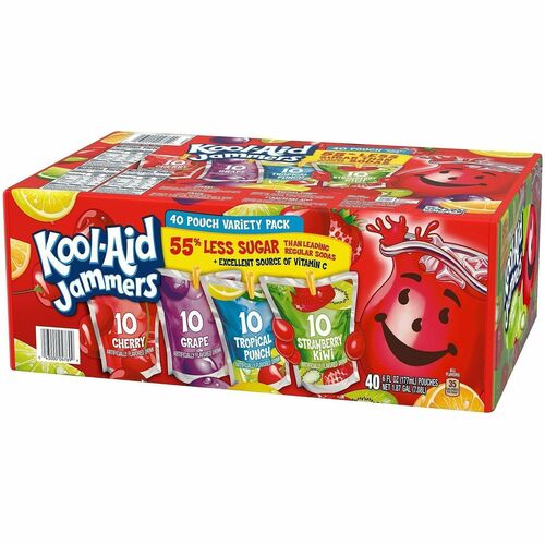 Green Rabbit  Juice,Drink Pouch,Kool-Aid,VitaminC,Variety Pack,40/CT,Multi-GRR22000775