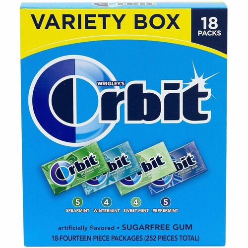 Green Rabbit  Candy,Chewing Gum,Sugar-Free,Minty,Variety Pack,18/CT,Multi-GRR22000568