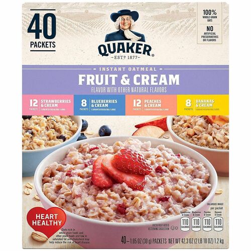Green Rabbit  Oatmeal,Variety Pack,Fruit&Cream,Low-Calorie,40/CT,Multi-GRR22001144