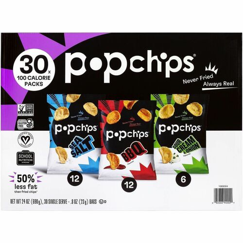 Green Rabbit  Chips,Never Fried,Fat-Free,Seasoned,Variety Pack,30/PK,Multi-GRR22001998