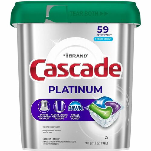Procter & Gamble Commercial  Detergent,f/Dishwasher,Platinum,ActionPac,59 Pods,w/Dawn,SR