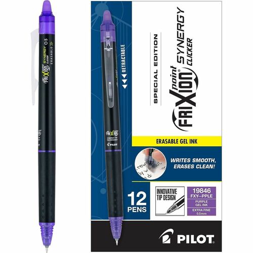 Pilot  Pens,w/Erasable Gel Ink,Retractible,Extra Fine,0.5mm,Purple